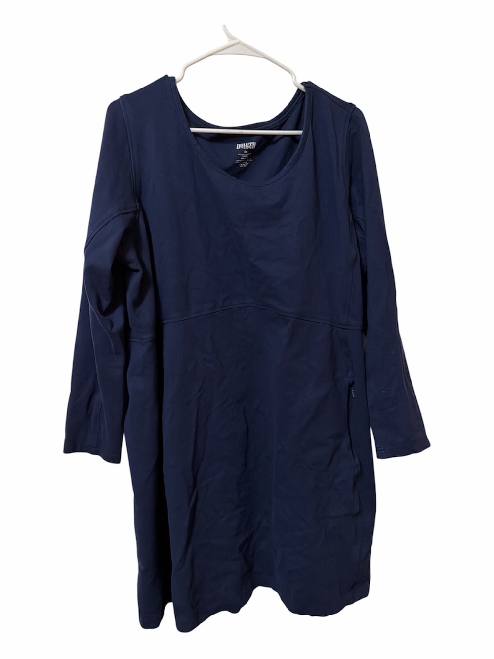 Duluth Trading Co Navy Women's Wearwithall Ponte Knit Dress